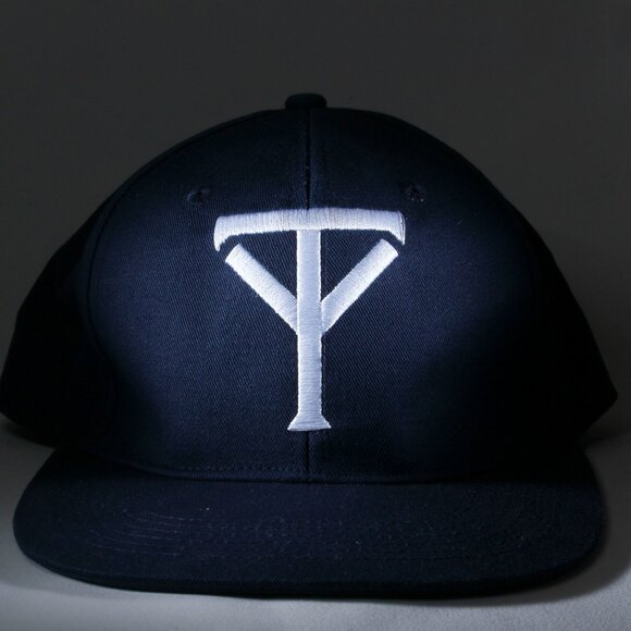 Classic Navy Blue Cap with White Embroidery - Picture 1 of 6